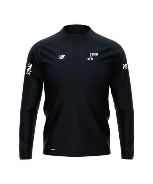 Fighting Fit Fencing Squad Womens Training 1/4 Zip Midlayer Black