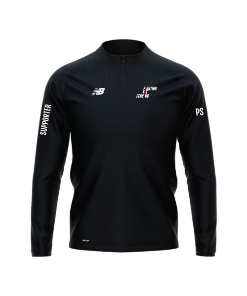 Fighting Fit Fencing Supporter Mens Training 1/4 Zip Midlayer Black