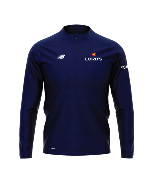 MCC Lords Youth Mens Training 1/4 Zip Midlayer Navy
