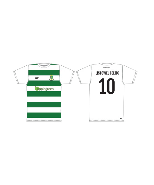 Listowel Celtic (Applegreen Sponsor) Mens Crew Neck Short Sleeve Football Jersey Green/White