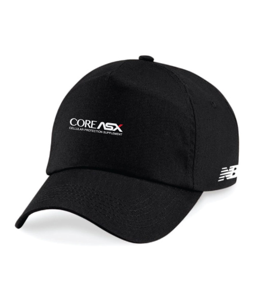 Core ASX Unisex Team Baseball Cap Black And White