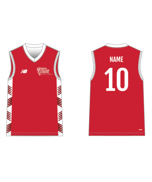 Kings College London Basketball  Youths Basketball Top Red
