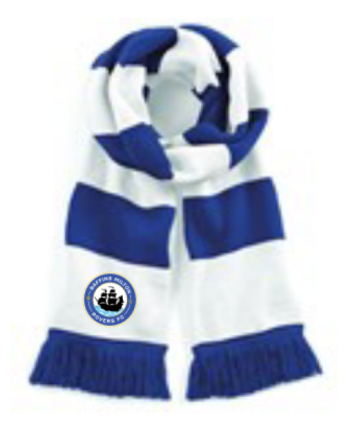 Baffins Milton Rovers Scarf White and Royal Blue