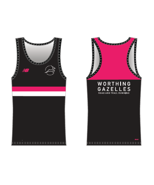 Worthing Gazelles Mens Singlet Black/Pink/White